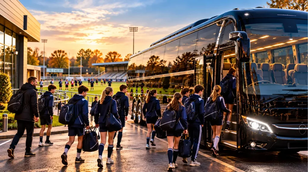 arrange coach transport for school sports fixtures